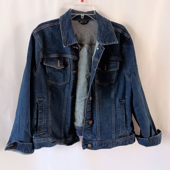 Joe Fresh Plus Size Jean Jacket Blue Denim Stretch Cotton Blend 1X Excellent - Picture 1 of 7